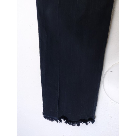 Parker Smith Black Cotton Blend Raw Hem Shark Bite Straight Jeans Size 25 - Picture 7 of 8